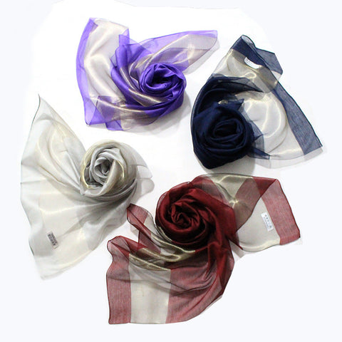 Black Stitching Gold Silk Scarves