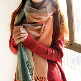 Plaid Winter Scarf for Women
