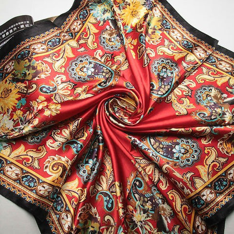 Satin Square Silk Scarf