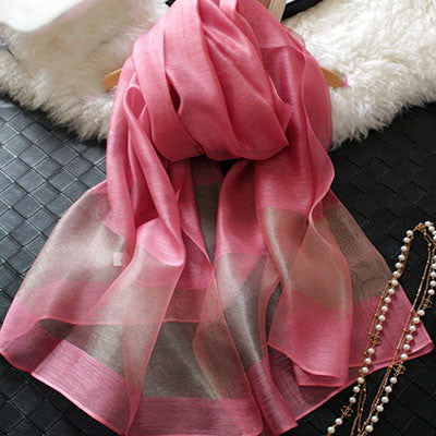 Black Stitching Gold Silk Scarves