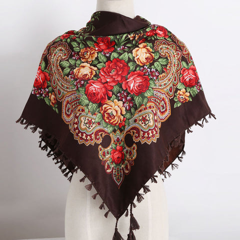 Women Russian-Style Tassel Scarves