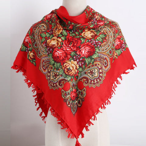 Women Russian-Style Tassel Scarves